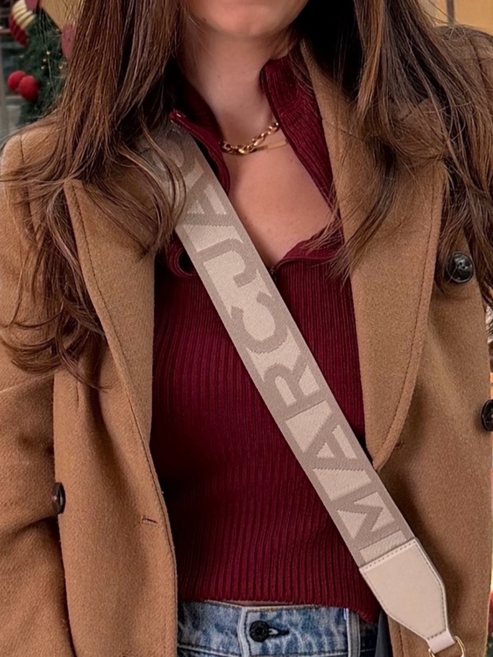 Zara Double-Breasted Pea Coat in Camel Brown